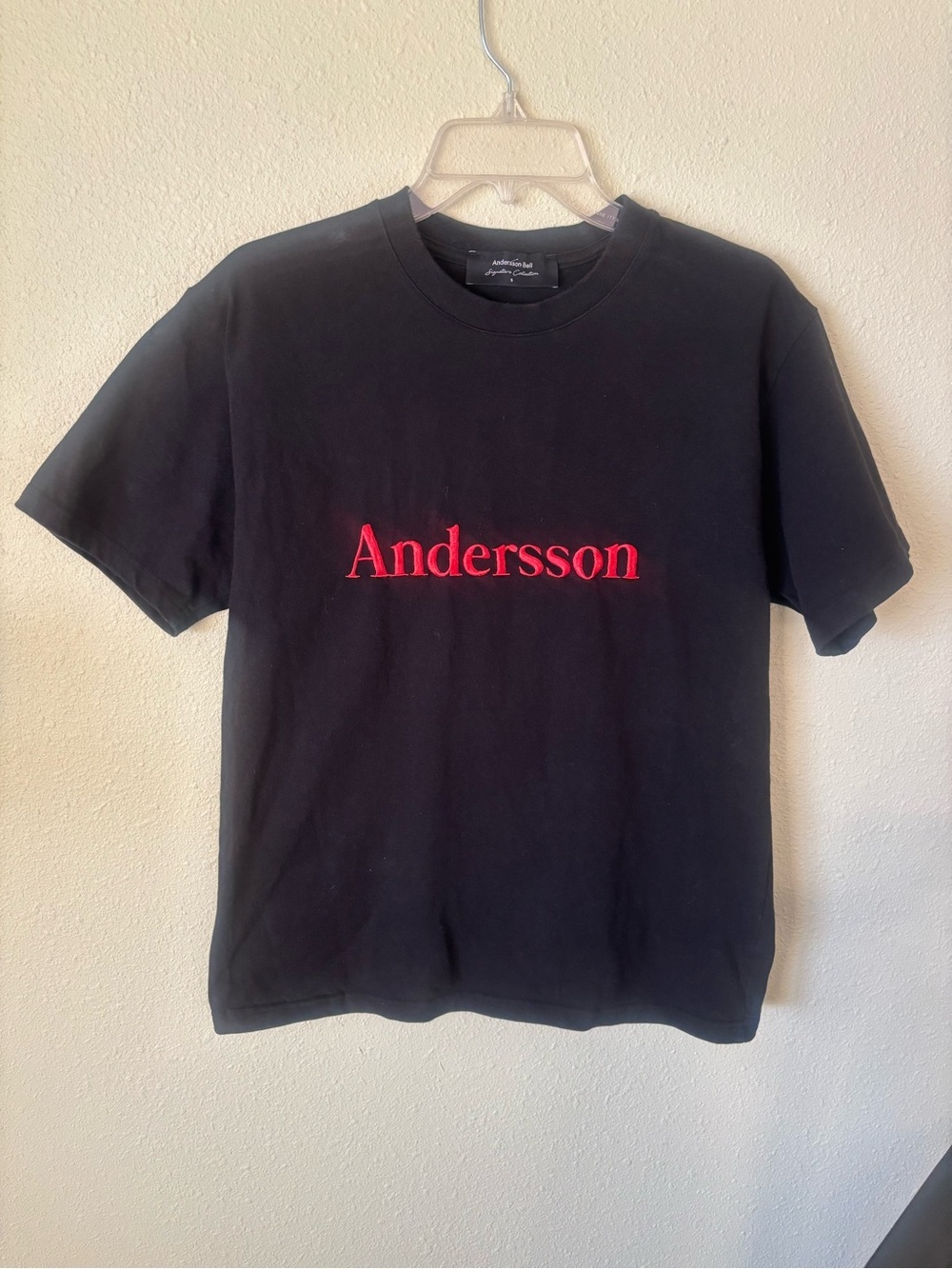Andersson Bell Signature Embroidered Oversized Black T Shirt Unisex Size: Small